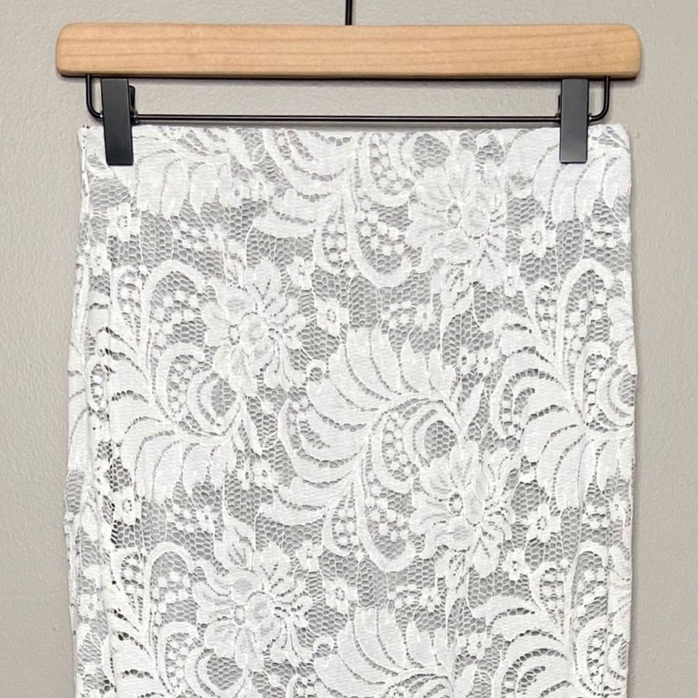 NWT English Factory Lace Midi Skirt White Gray S - Picture 4 of 8